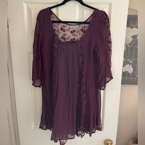 Burgundy flow dress